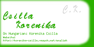 csilla korenika business card